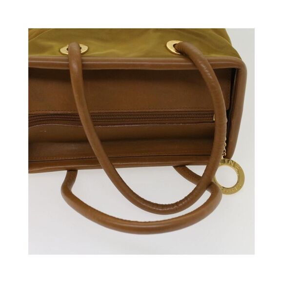 Pre Loved Celine Vintage Tote Bag Mustard Yellow Women Khaki Handbags - Picture 5 of 8